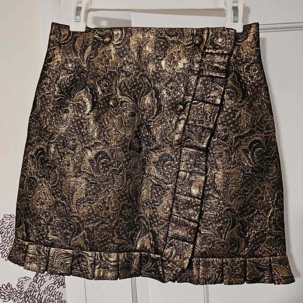 Sandro Gold and Black Skirt